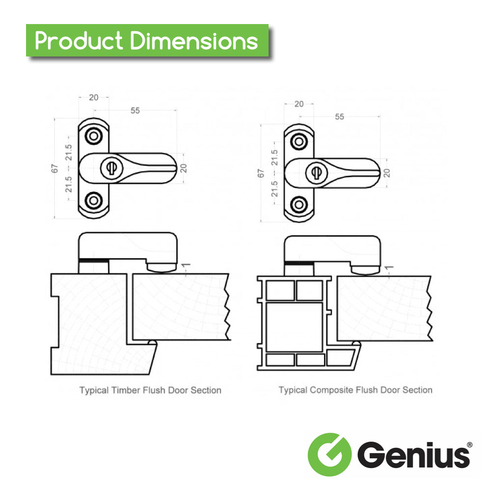 Genius® Composite Door Sash Jammer White