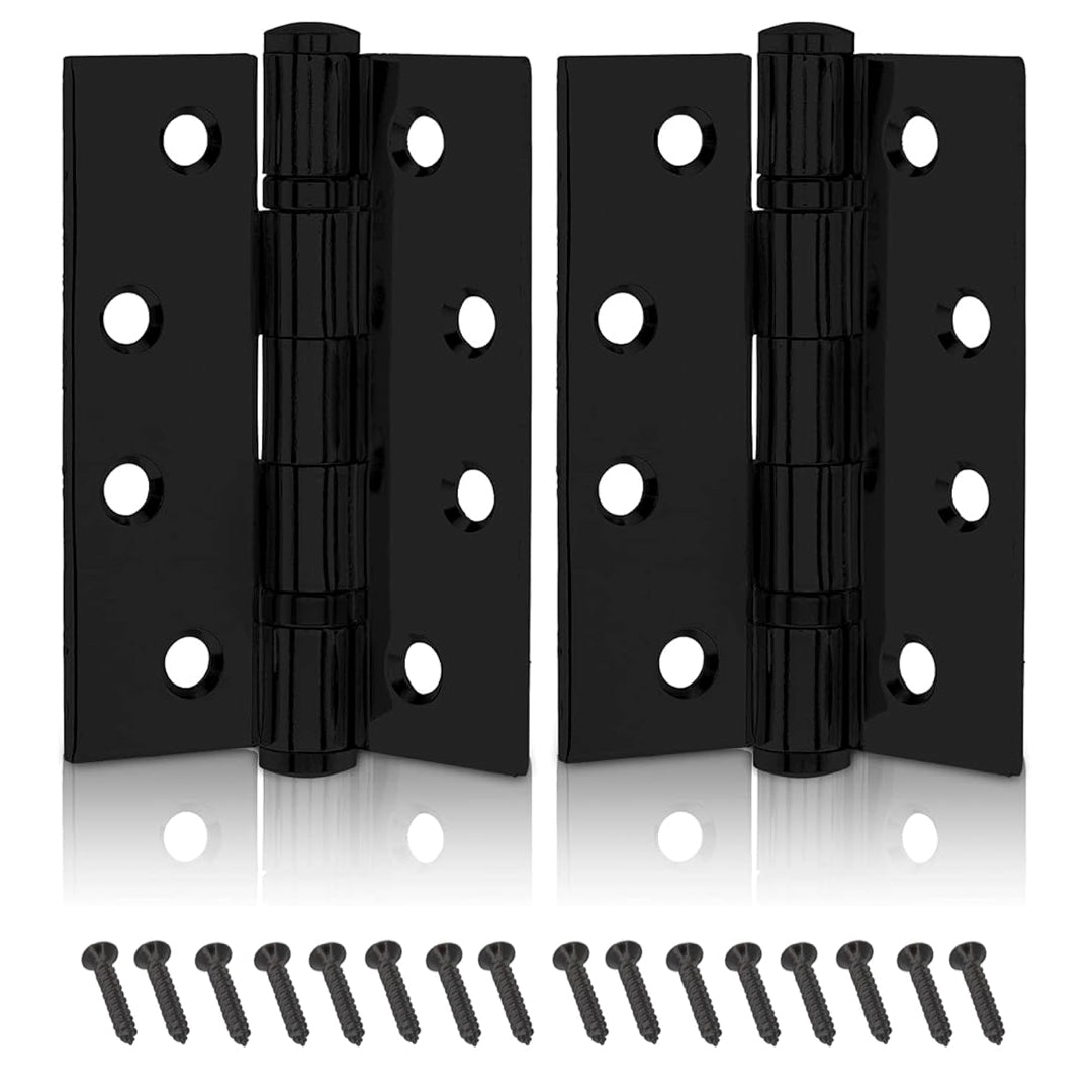 Genius® 4 Inch (100mm) Matt Black Heavy Duty Ball Bearing Hinges Stainless Steel Door Hinge for Wooden Doors (1 Pair)