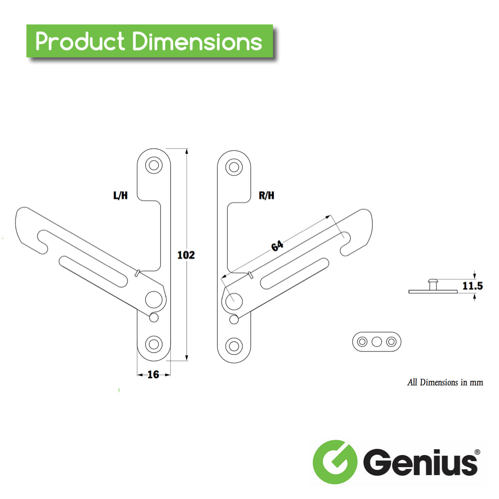 Genius® Upvc Window Restrictor Hook Child Lock Restrictor Safety Catch