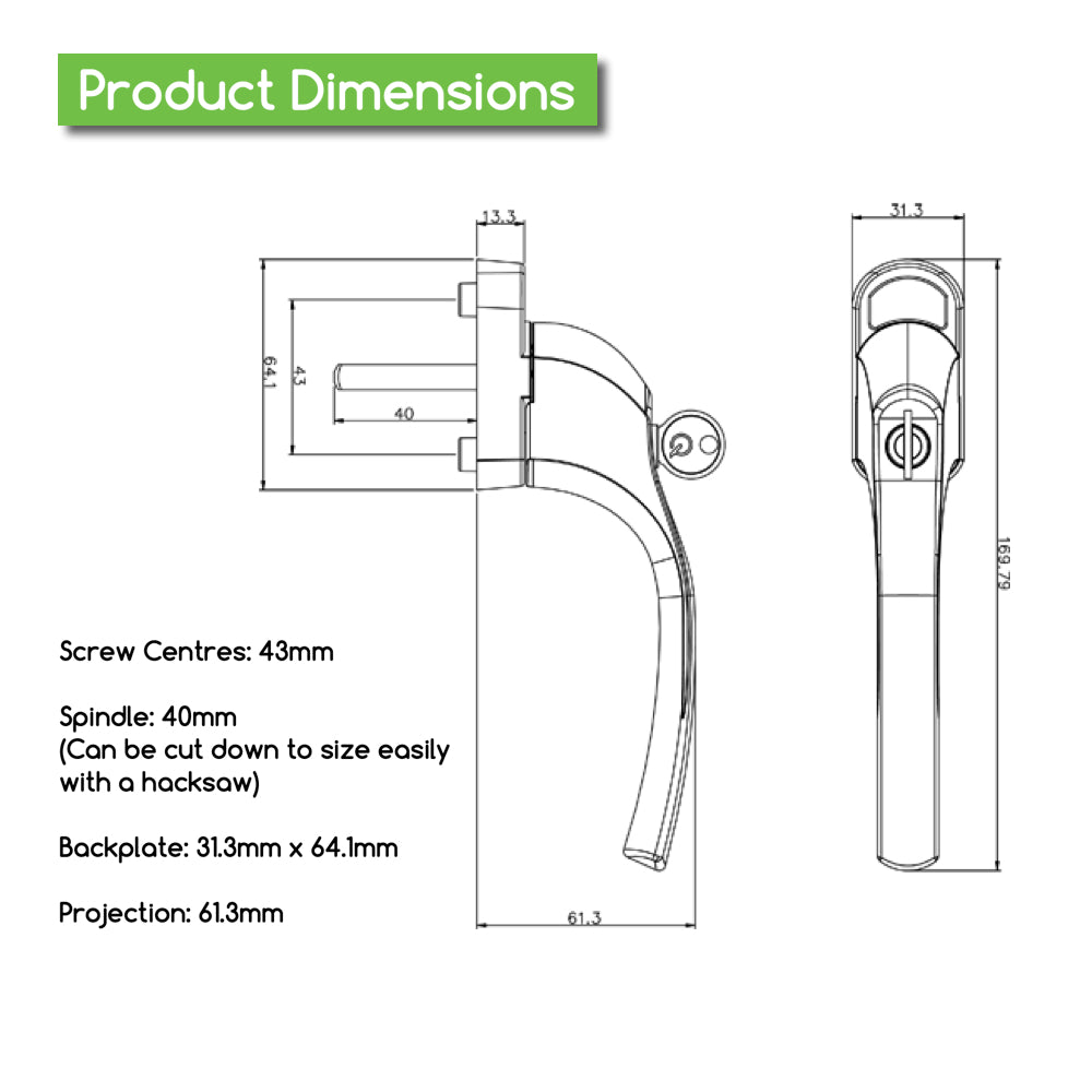 Genius Q Tilt & Turn Locking Window Handle (White)