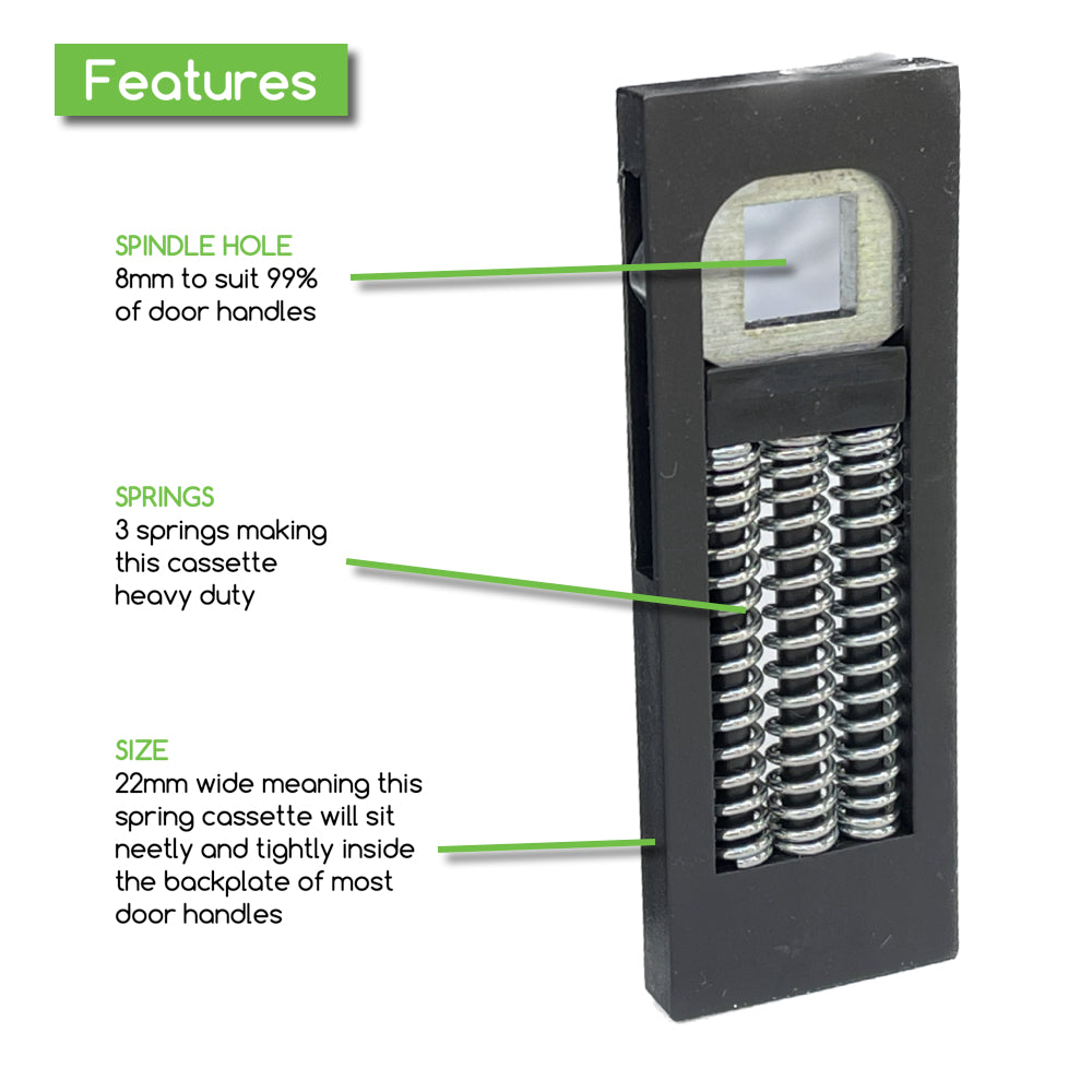 Genius uPVC Replacement Door Handle Springs Cassette Pair - Stop Sagging Handles