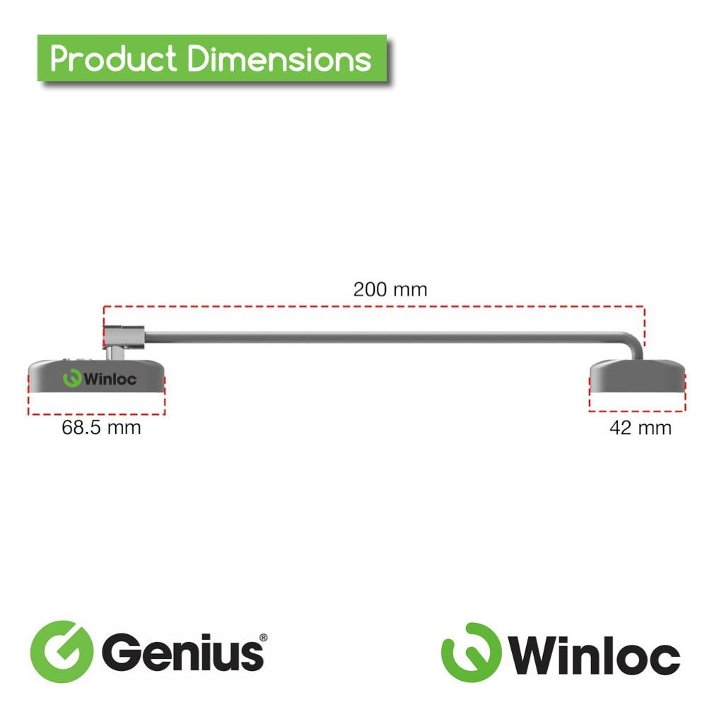 Genius® Winloc Key Locking Cable Window Restrictor in White, Durable Window Safety Lock for Child Safety and Window Security