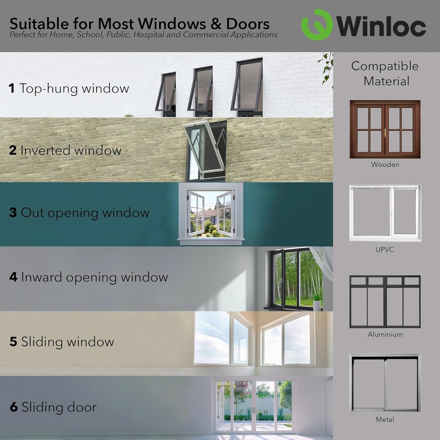 Genius® Winloc Key Locking Cable Window Restrictor in White, Durable Window Safety Lock for Child Safety and Window Security