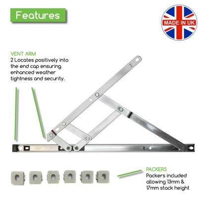 Genius Retrofit UPVC Window Friction Stay Hinges Top Hung/Side Hung