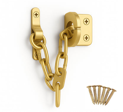 Genius® Door Chain, Narrow Design Door Limiter, External and Internal Door Restrictor for Wooden and UPVC Doors, Additional Front Door Security